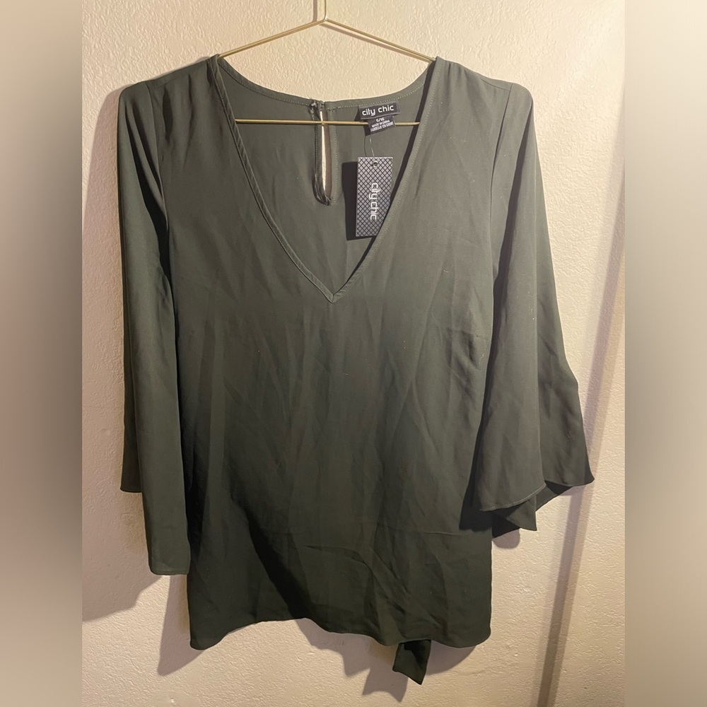 City chic green, women’s blouse dress top-Small-NWT